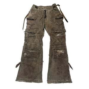 Vintage Distressed Destroyed Wide-leg Baggy Denim Cargo Pants Jeans